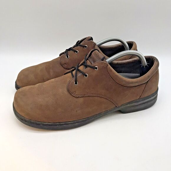 Dunham Abzorb Brown Nubuck Leather Shoes 5300BR Men's 12D Lace Up Low Top Derby - Picture 3 of 12